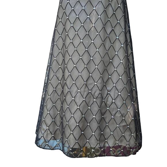 Vtg 90s Y2K Fairy Grunge Whimsigoth Black Semi-sheer Dress 6P Hoco Wedding Guest - Picture 3 of 12